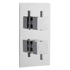 SQUARE SHOWERS TWIN THERMOSTATIC SHOWER VALVE - CHROME - RRP £501