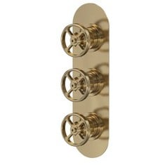 HUDSON REED INDUSTRIAL VALVES TRIPLE VALVE - BRUSHED BRASS - RRP £754