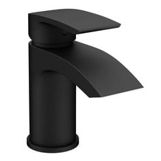 BASIN MONO MIXER INCLUDING SPRUNG WASTE MATT BLACK - RRP £105