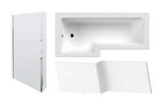 1700MM LEFT HAND SQUARE SHOWER BATH - WHITE
L-SHAPE SHOWER BATH FRONT PANEL 1700MM - WHITE
L-SHAPED BATH SCREEN 6MM - POLISHED CHROME - RRP £899