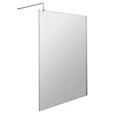 NUIE 1400MM WETROOM SCREEN & SUPPORT BAR - 8MM GLASS - POLISHED CHROME - RRP £535