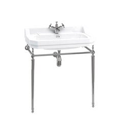 EDWARDIAN 80CM BASIN WASH STAND CHROME PLATED BRASS FITTINGS WITH BASIN - RRP £1088