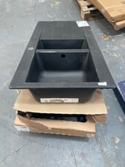 3X ASSORTED SINKS TO INCLUDE ESSENCE AMELIA 1.5B BLACK INSET FIBERTEK COMPOSITE KITCHEN SINK 1000 X 500 MM