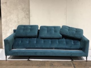 JOHNLEWIS 3 SEATER SOFA VELVET GREEN