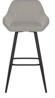 SET OF 2 GREY VELVET BREAKFAST BAR STOOLS