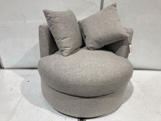 BELIANI DALBY LIGHT GREY FABRIC ARMCHAIR