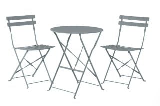 BELIANI GREY FIORI STEEL GARDEN/BALCONY BISTRO SET - RRP £130