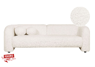 BELIANI 3 SEATSER BOUCLE SOFA WHITE LEIREN - RRP £830