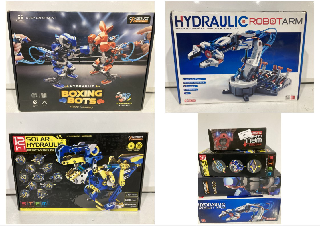 QTY OF ITEMS TO INCLUDE HYDRALIC ROBOT ARM  AGE 10+