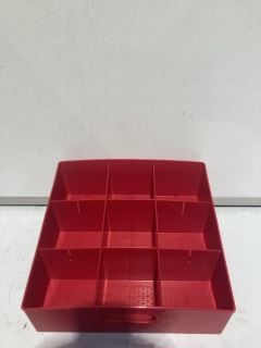 4 X LARGE SHELF BIN 2 PK RED