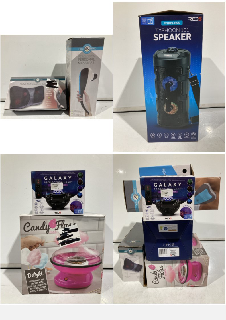 QTY OF ITEMS TO INCLUDE CANDY FLOSS MAKER, GALAXY PROJECTION LAMP WITH WIRELESS SPEAKER