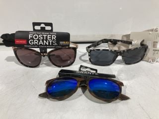 1X BOX OF ITEMS TO INCLUDE  FOSTER GRANTS MAX BLOCK 100% UVA-UVB LENS PROTECTOR, ESSENTIALS SUNGLASSES