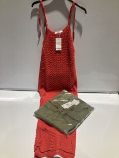 ITEMS TO INCLUDE DESIGNER MNG RED FLEECE DRESS SIZE 8