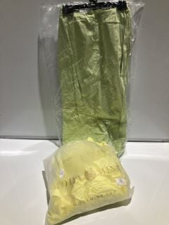 ITEMS TO INCLUDE DESIGNER MODAMINX YELLOW DRESS SIZE 12