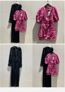 FOREVER UNIQUE BLACK DRESS SIZE L + FOREVER UNIQUE MINI DRESS WITH PUFF SLEEVES AND DRAPE DETAIL PINK SIZE 14 RRP £120