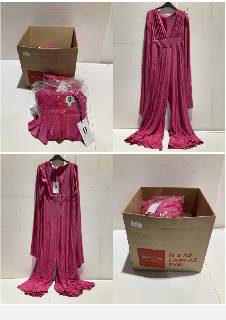 BOX OF CLOTHING ITEMS TO INCLUDE FOREVER UNIQUE PINK DRESS SIZE 16 RRP £320