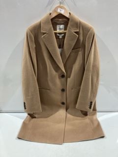 JAEGER PURE WOOL TAN CAMEL COAT UK 14