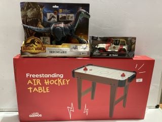 CHILDRENS 183355107 TO INCLUDE AIR HOCKEY TABLE AND JURASSIC PARK PLAYSETS