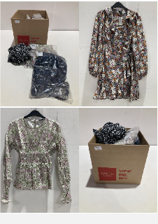 BOX OF CLOTHING ITEMS TO INCLUDE VERY FLORAL/BLACK SHIRT SIZE 10 RRP £240