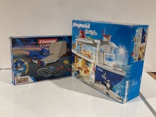 ITEMS TO SONIC THE HEDGEHOG SCALEXTRIC SET AND PLAYMOBIL YACHT SET