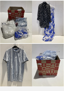 BOX OF CLOTHING ITEMS TO INCLUDE VERY POLKA DOT SHIRT SIZE 10