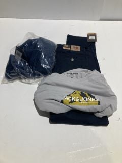 JACK AND JONES GREY SHIRT SIZE 2XL + UNDER ARMOUR MENS BODY WARMER NAVY SIZE L + CROSSHATCH ROYSDEN NAVY LONG TROUSER WAIST SIZE 36