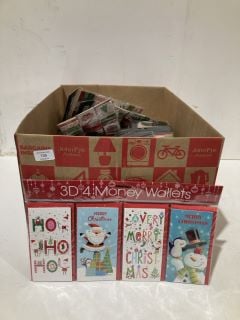 BOX OF CHRISTMAS ITEMS TO INCLUDE CARD MAKING KITS LABELS AND GIFT BAGS