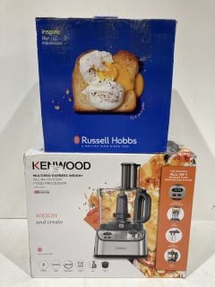 ITEMS TO INCLUDE KENWOOD ALL IN 1 FOOD PROCESSOR AND RUSSELL HOBBS 4 SLICE TOASTER