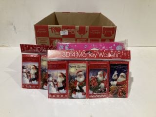 BOX OF CHRISTMAS ITEMS TO INCLUDE CARD MAKING KITS LABELS AND GIFT BAGS