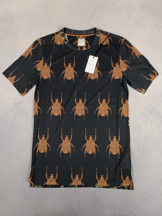 Paul Smith Gent'S T Shirt Beetle Floral Print. Size: Xs, Made From: 100% Cotton. Rrp: £155