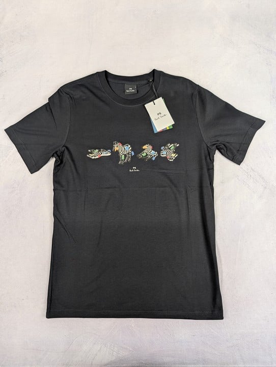 Paul Smith Men'S Reg Fit Ss Tshirt 4 Zebras. Size: S, Made From: 100 Organic Cotton. Rrp: £65