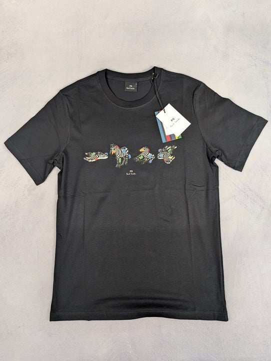 Paul Smith Men'S Reg Fit Ss Tshirt 4 Zebras. Size: S, Made From: 100 Organic Cotton. Rrp: £65