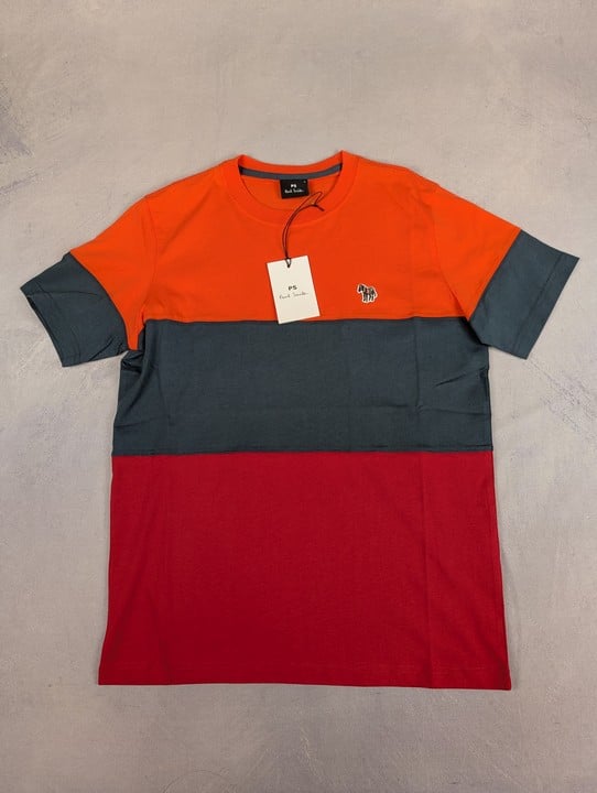 Paul Smith Men'S Ss Reg Fit Panel T Zebra Badge. Size: S, Made From: 100% Organic Cotton. Rrp: £75