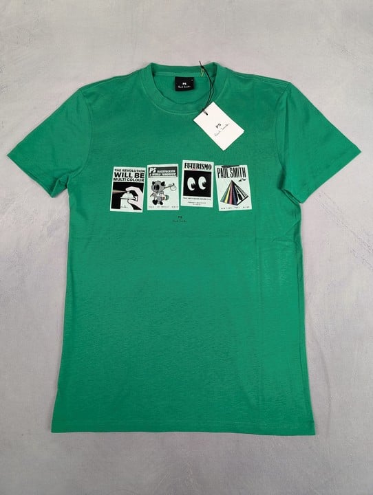 Paul Smith Men'S Slim Fit Ss Tshirt Futurismo. Size: S, Made From: 100 Organic Cotton. Rrp: £65