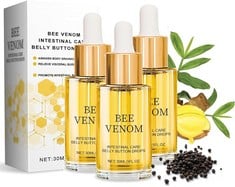 12 X 3PCS BEE VENOM DROPS, BEE VENOM BELLY BUTTON DROPS, BEE VENOM OIL, PURE NATURAL EXTRACTS (SEALED): LOCATION - A RACK