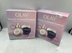 2 X OLAY SKIN CARE GIFT SET: SUPER SERUM, VITAMIN C SERUM FOR FACE, WITH NIACINAMIDE, COLLAGEN PEPTIDE 30ML + RETINOL 24 NIGHT CREAM FACE MOISTURISER 50ML.: LOCATION - A RACK