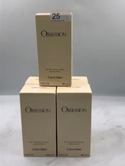 5 X CALVIN KLEIN OBSESSION EAU DE PARFUM SPRAY 100ML.: LOCATION - A RACK