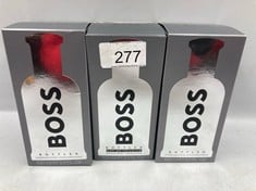 3 X BOSS BOTTLED AFTERSHAVE 100ML.: LOCATION - A RACK