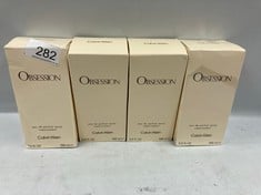 4 X CALVIN KLEIN OBSESSION EAU DE PARFUM SPRAY 100ML.: LOCATION - A RACK