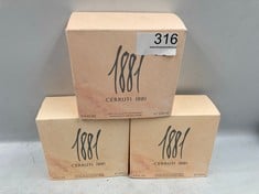 3 X CERRUTI 1881 100ML: LOCATION - B RACK