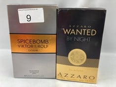 AZZARO WANTED BY NIGHT, EAU DE PARFUM AFTERSHAVE, SPICY WOODY FRAGRANCE, PERFUME FOR MEN, 100ML + VIKTOR & ROLF SPICEBOMB EXTREME 90ML : LOCATION - A RACK