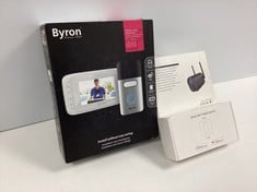 3 X TECHNOLOGY ITEMS INCLUDING WIRELESS VIDEO DOOR PHONE BYRON DIC-22815 (ORIGINAL RRP - €217,90) IN MISC. (3 X WITH BOXES. KAMTRON ZS-GX6S SECURITY CAMERA + MEROSS MSS510 SMART WI-FI WALL SWITCH) [J