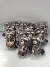 15 X SOFT TOY GLUBSCHIS DANGLING RACCOON CLOONEY 15 CM - LOCATION 47C.