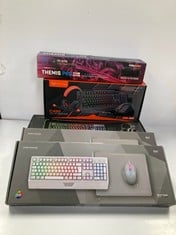 5 X GAMING RELATED ITEMS INCLUDING MARS GMING MCP124W KEYBOARD(MAY BE MISSING PARTS)-LOCATION 2A.