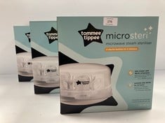 3 X TOMMEE TIPPEE MICROSTERI MICROWAVE STEAM STERILISER - LOCATION 27A.