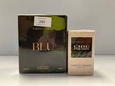 2 X CAROLINA HERRERA MEN'S COLOGNE AND ROBERTO CAPUCCI BLU WATER AFTER SHAVE - LOCATION 39A.