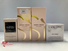 3 X GIORGIO ARMANI WOMEN'S COLOGNE AND CAROLINA HERRERA MEN'S COLOGNE AND 1 X LANCÔME PARIS CREAM - LOCATION 39A.