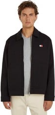 2 X TOMMY JEANS MEN'S MID SEASON JACKET, BLACK SIZE L & XL - LOCATION 17B.