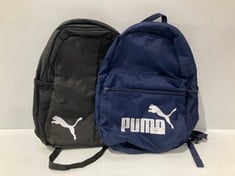 2 X PUMA BACKPACKS BLACK AND NAVY BLUE - LOCATION 38B.