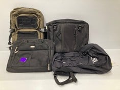 4 X BACKPACKS OF VARIOUS MAKES AND MODELS INCLUDING A GREEN MIL-TEC BACKPACK - LOCATION 34B.